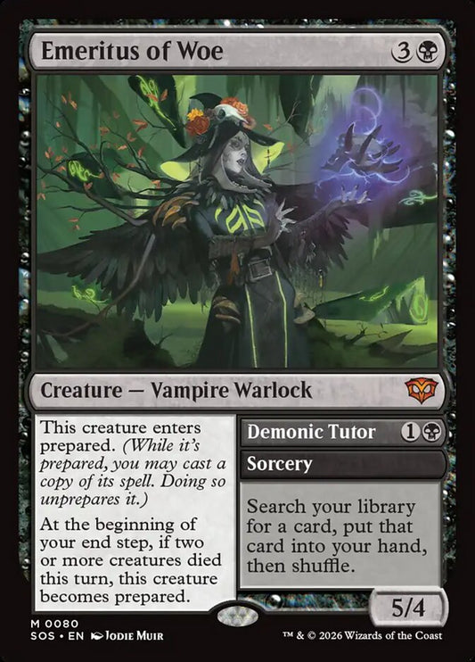 Emeritus of Woe // Demonic Tutor (80) - Secrets of Strixhaven (SOS)