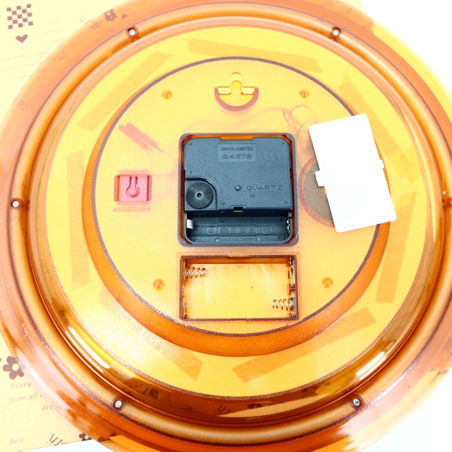 Vintage Disney Quartz Mickey Mouse Pluto Astronauts Wall Clock 12 in Orange Gold