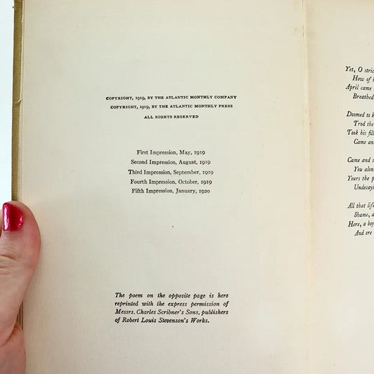 1919 An American Idyll The Life of Carleton H. Parker Hardcover Book Copyright