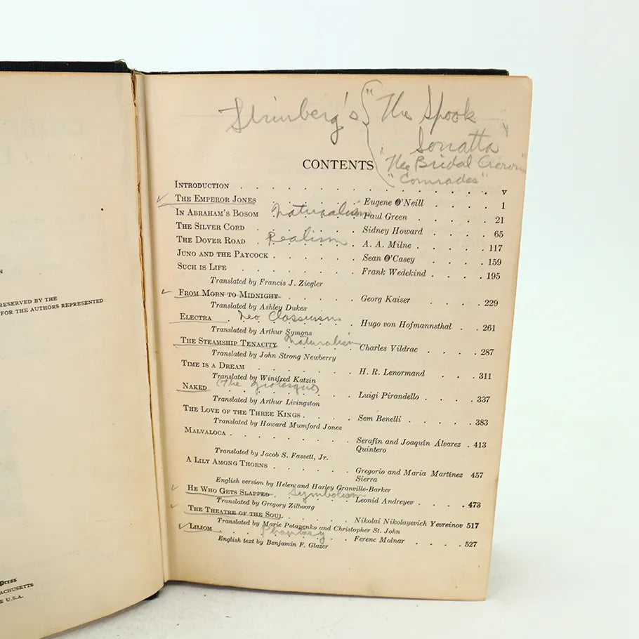 1930 Chief Contemporary Dramatists Third Series Edited by Thomas H. Dickinson Hardcover Contents with notes