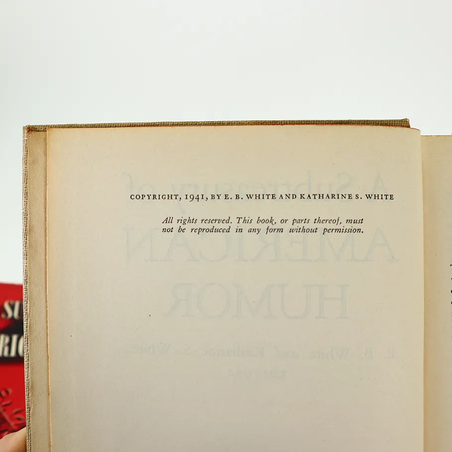 1941 A Subtreasury of American Humor E.B. White Katharine S. White Hardcover Book Copyright