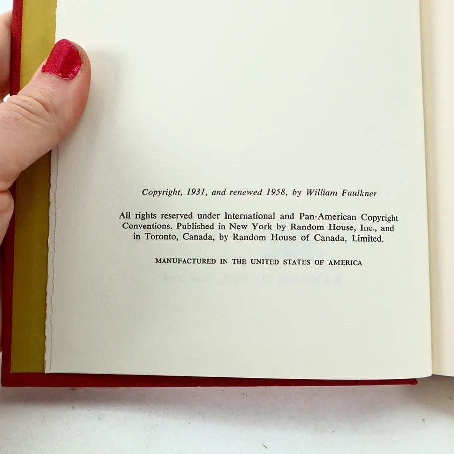 1958 Santuary William Faulkner Hardcover Book Copyright