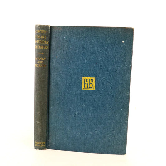 1922 Contemporary American Literature Bibliographies and Study Outlines John Matthews Manly Edith Rickert Hardcover Book Front Cover View
