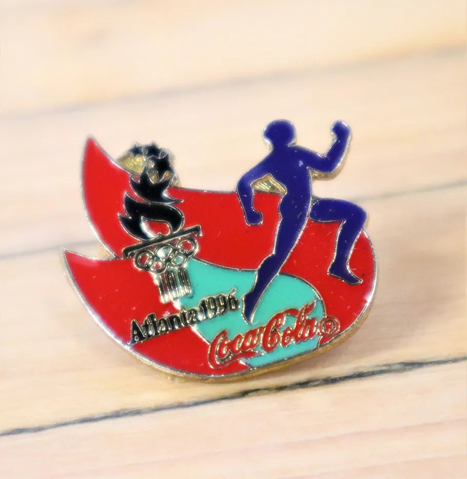 1996 Summer Olympics Coca-Cola Promotional Enamel Pin Blue Runner