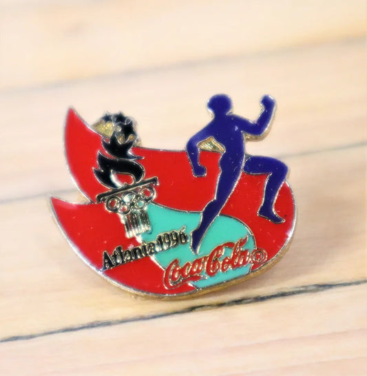 1996 Summer Olympics Coca-Cola Promotional Enamel Pin Blue Runner