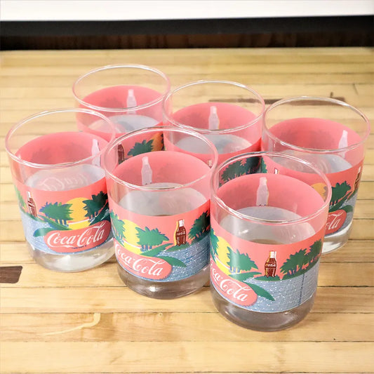 Full Set of 6 Beach Vibe Summertime Coca-Cola 12oz Glasses