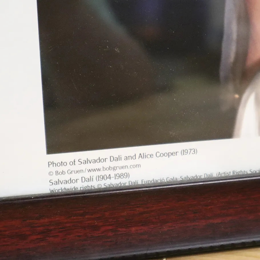 Vintage Rock Framed Photo Print by Bob Gruen Salvador Dali and Alice Cooper Name Stamp