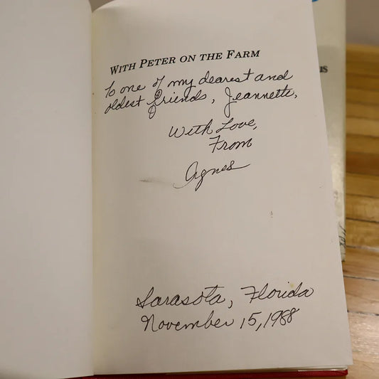 Set Signed Agnes Herrick Platenius With Peter on the Farm Polliwog Pool Hardcover Books Inside Front Page Signed