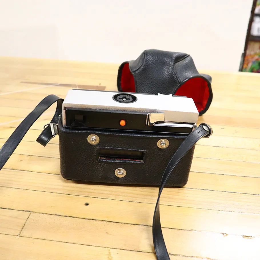 Vintage Hanimex C550 Loadmatic Black Silver Camera w/ Case 40mm Lens Rare Model Back View