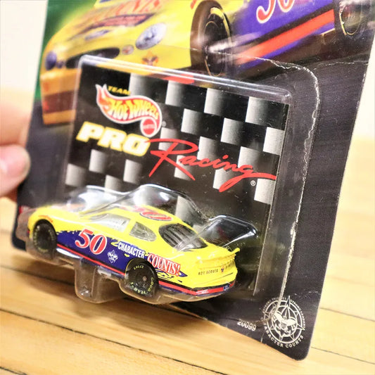 Hot Wheels Team Pro Racing Character Counts 50th Anniversary Goodyear Eagle Front view close up of packaging