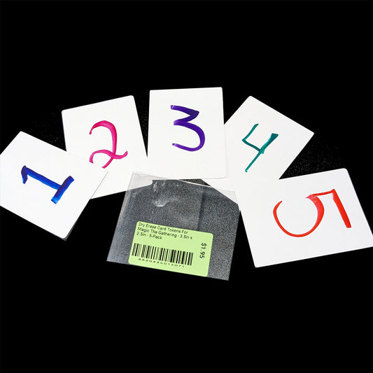 Dry Erase Card Tokens For Magic The Gathering - 3.5in x 2.5in - 5-Pack