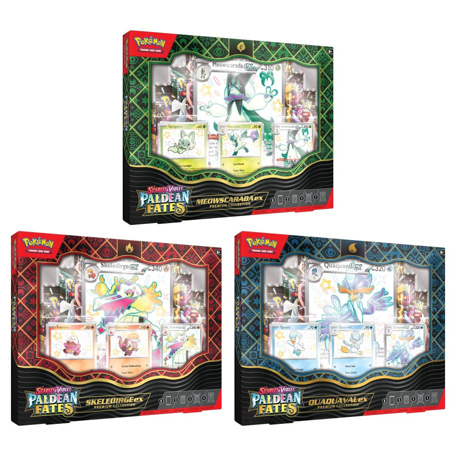 Pokemon Scarlet & Violet Paldean Fates Premium Ex Collection Boxes ALL 3