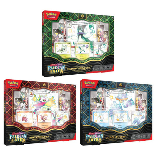 Pokemon Scarlet & Violet Paldean Fates Premium Ex Collection Boxes ALL 3