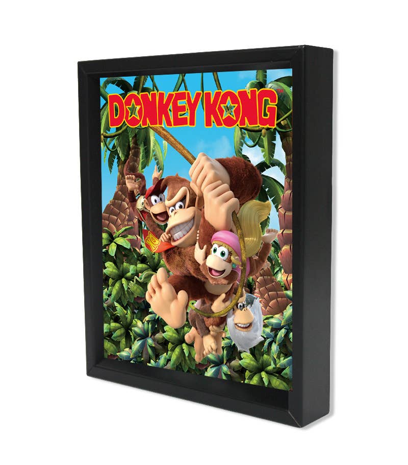 Nintendo Donkey Kong - Jungle Swing 3D Lenticular Shadowbox Wall Art