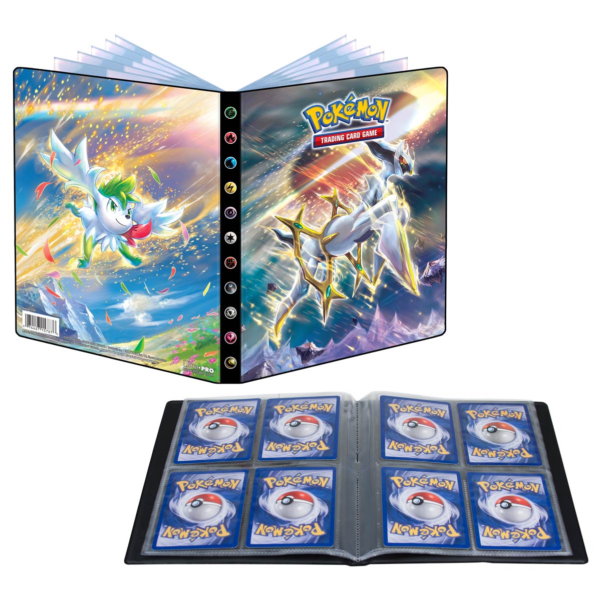 Pokemon Brilliant Stars 4 Pocket Card Binder Portfolio: Ft. Arceus & Shaymin