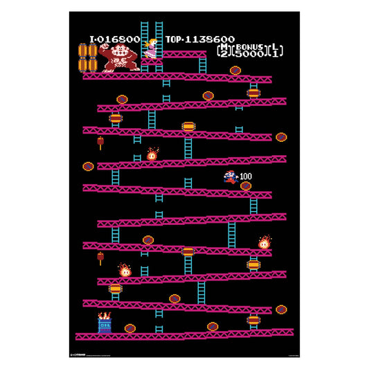 Donkey Kong-Level 1 Wall Decor Art Print Poster 24" x 36"