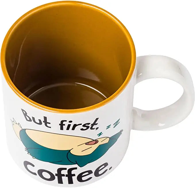 Pokemon Snorlax I Need Coffee "But First Coffee" 20oz Ceramic Mug Top View