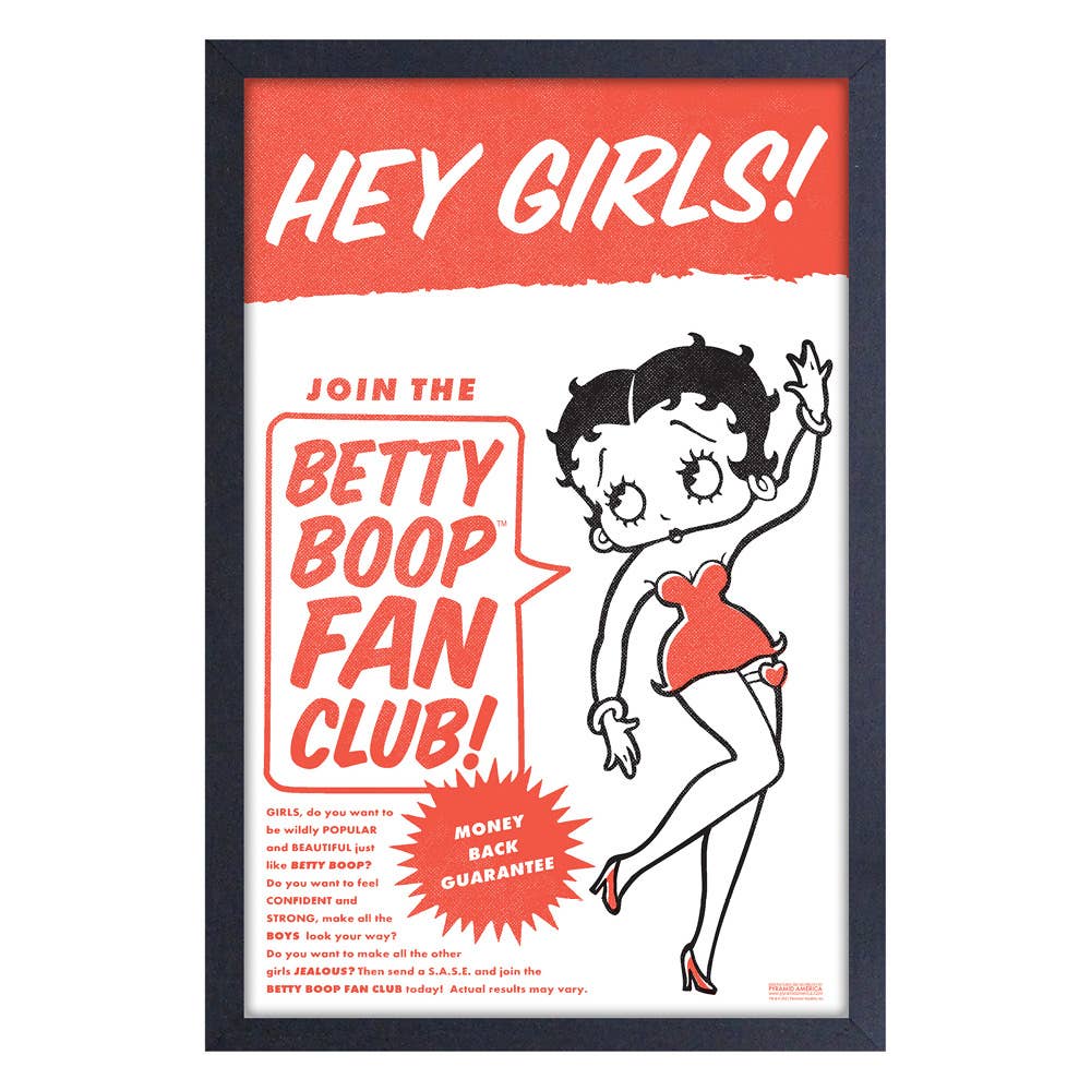 Betty Boop - Hey Girl 11" x 17" Framed Print Wall Art