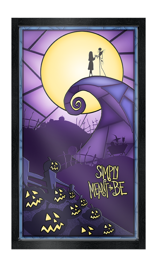 Tim Burton's Nightmare Before Xmas Simply Meant to be Framed Print 10x18 Gel Coat