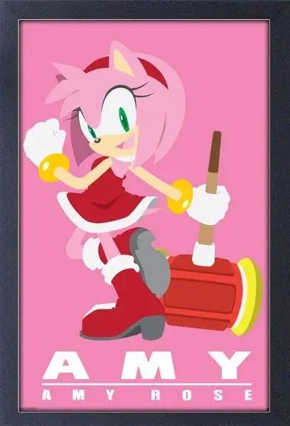 Sonic the Hedgehog - Modern Character - Amy Framed Print Wall Art