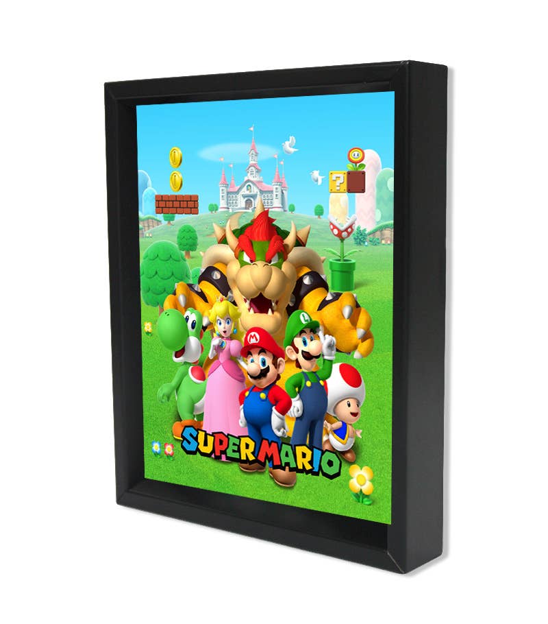 Nintendo Super Mario - Outdoor Group 3D Lenticular Shadowbox Wall Art