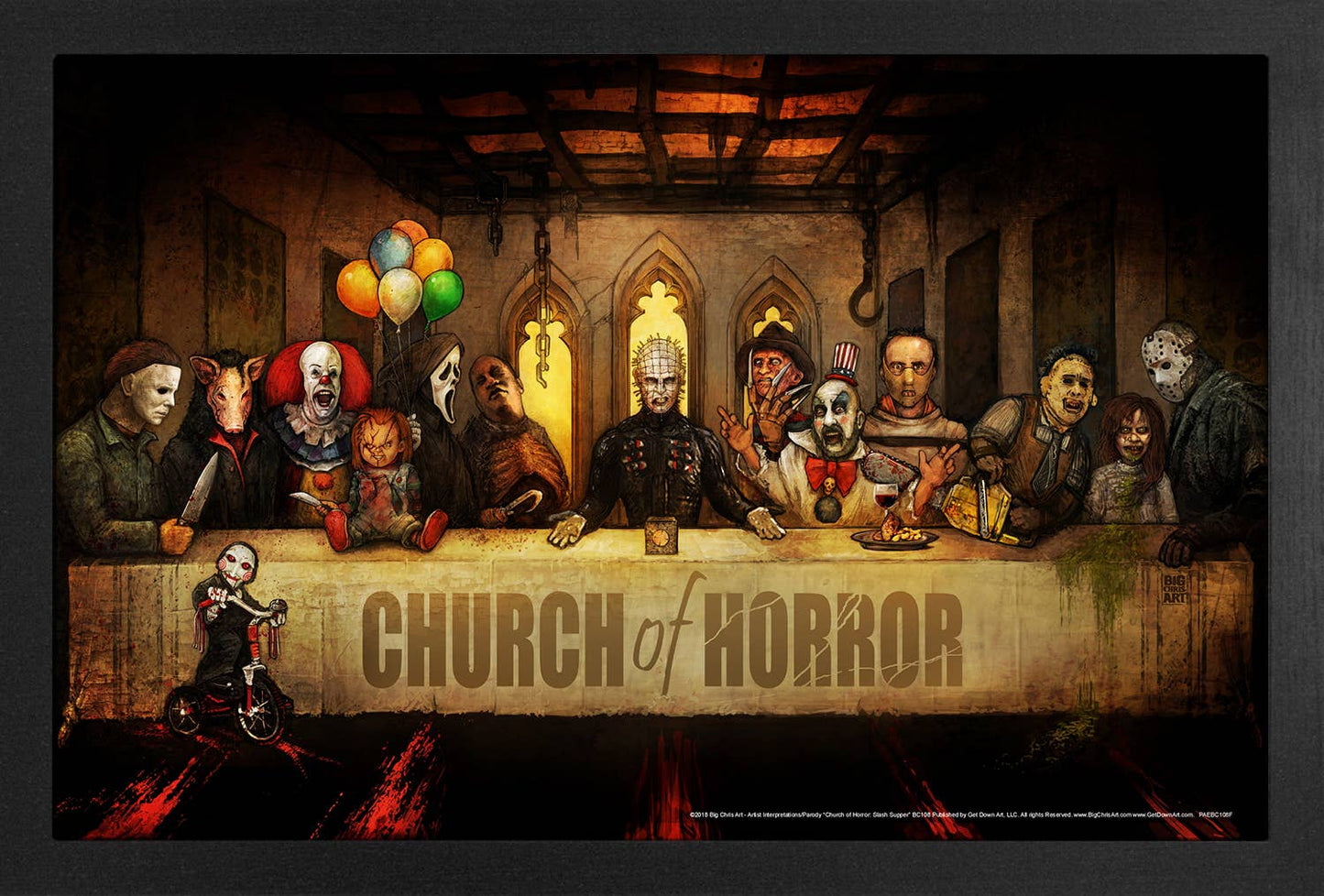 Big Chris - Church of Horror Slash Supper 11" x 17" Framed Print Wall Art