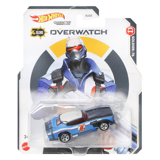 Hot Wheels Video Game Cars - Soldier 76 Overwatch Character - Blue & Black - 1:64 Scale