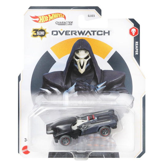 Hot Wheels Video Game Cars - Reaper Overwatch Character - Black - 1:64 Scale