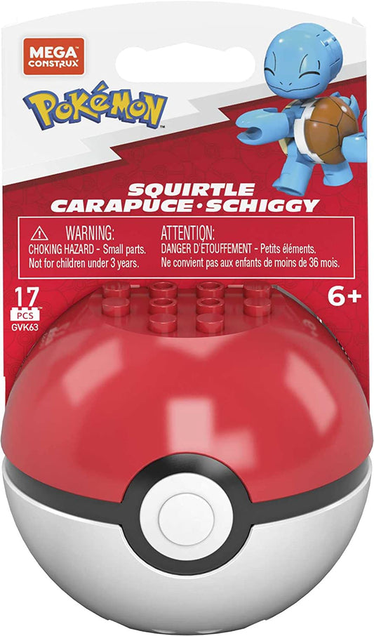 Pokemon Mega Construx: Squirtle: Evergreen Series Pokeball Figure: 30 pc.