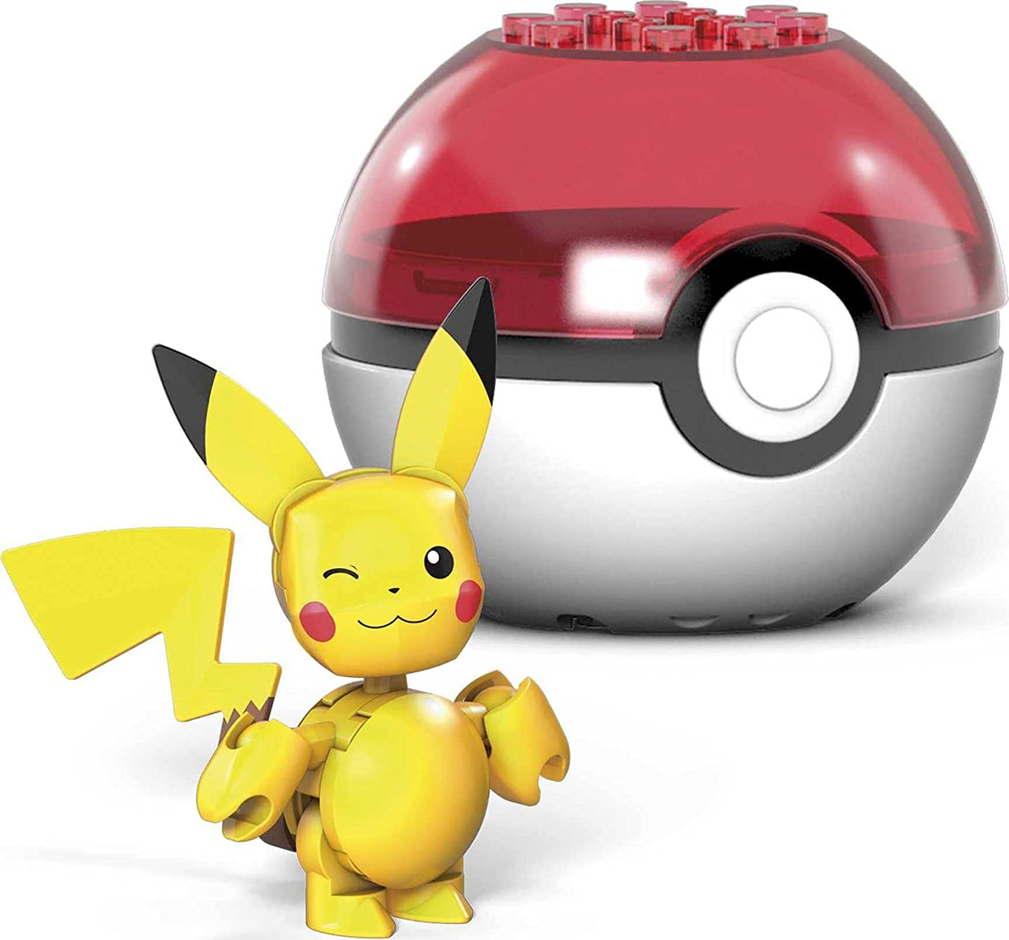 Pokemon Mega Construx: Pikachu: Evergreen Series Pokeball Figure: 16 pc.