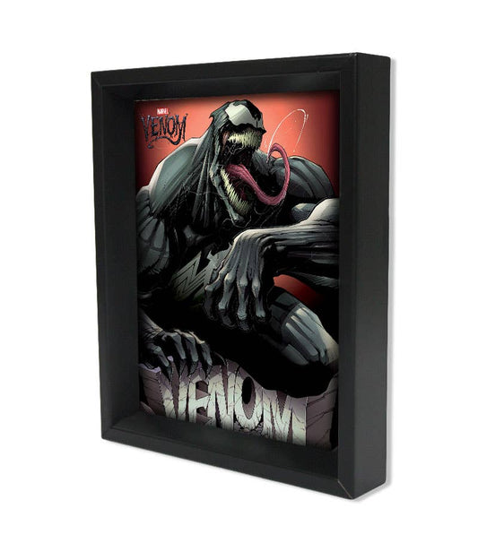 Venom - Close-Up 3D Lenticular Shadowbox 9.25" x 11.25" 8" x 10" Wall Art Display Piece