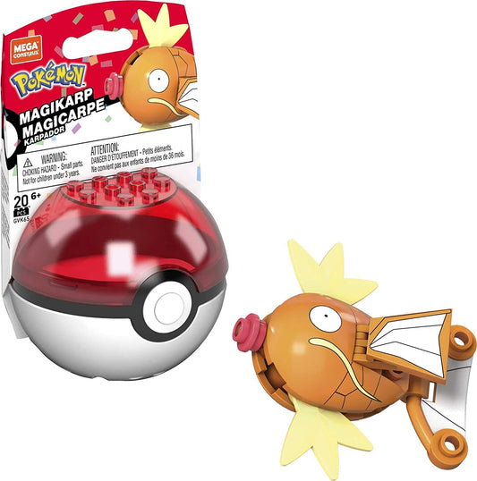 Pokemon Mega Construx: Magikarp: Evergreen Series Pokeball Figure: 20 pc.