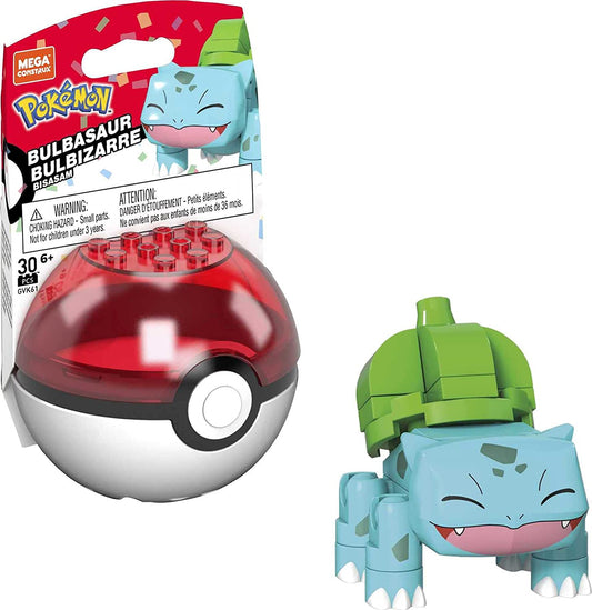 Pokemon Mega Construx: Bulbasaur: Evergreen Series Pokeball Figure: 30 pc.