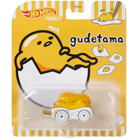 Hot Wheels Character Cars - Gudetama Egg Japanese Animation - Yellow & White - 1:64 Scale