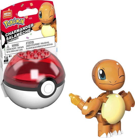 Pokemon Mega Construx: Charmander: Evergreen Series Pokeball Figure: 16 pc.