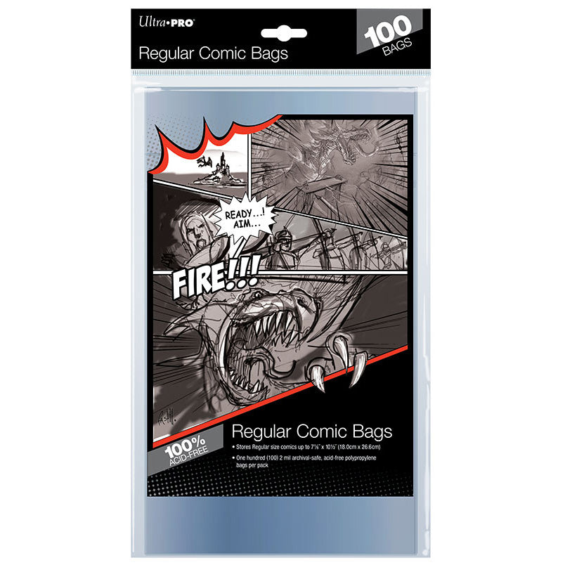 Ultra Pro Official Regular Size 7-1/4" X 10-1/2" Comic Bags