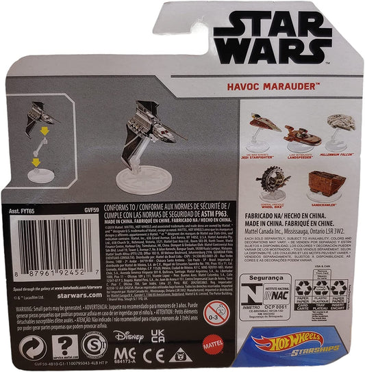 Hot Wheels Star Wars Starships: Havoc Marauder: 1:64 Scale Diecast w/ Stand