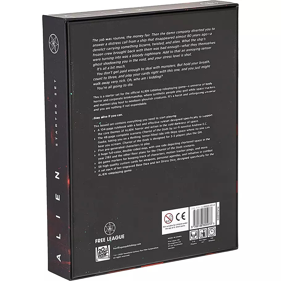 Back profile of the Alien Roleplaying Game Boxed Starter Set