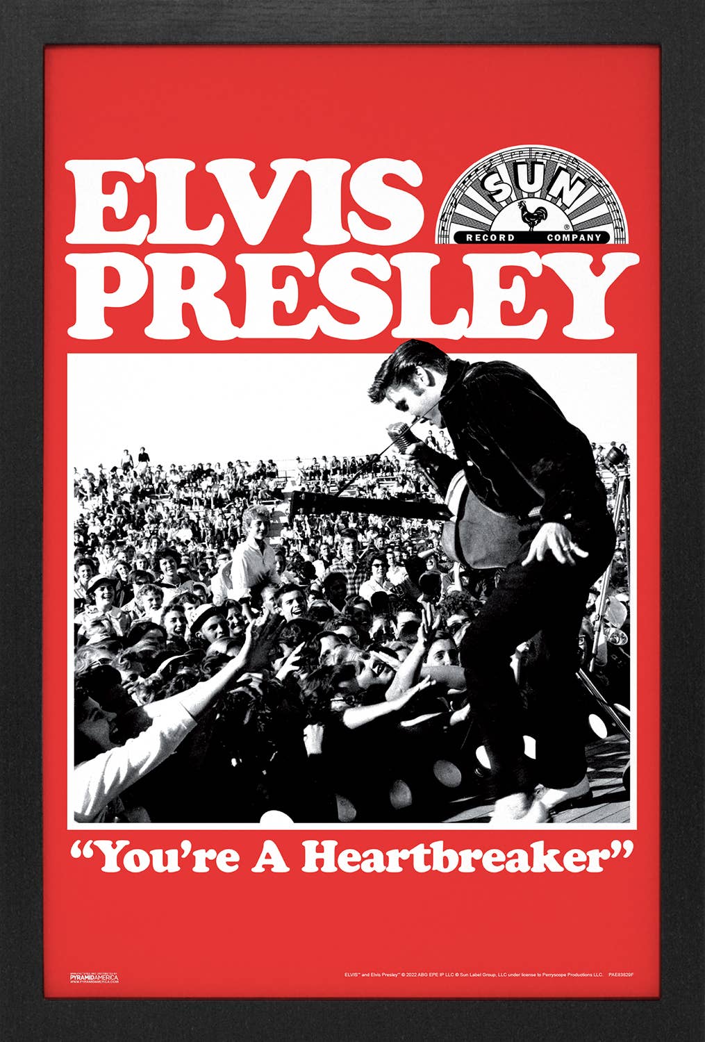Sun Records - Elvis-Heartbreaker 11" x 17" Framed Print Wall Art