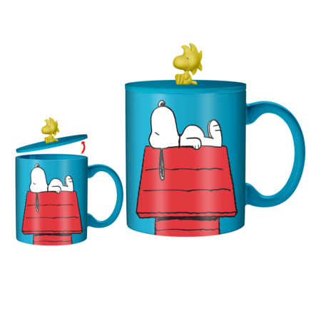 Peanuts Snoopy Sleeping 18oz Ceramic Mug With Sculpted Lid