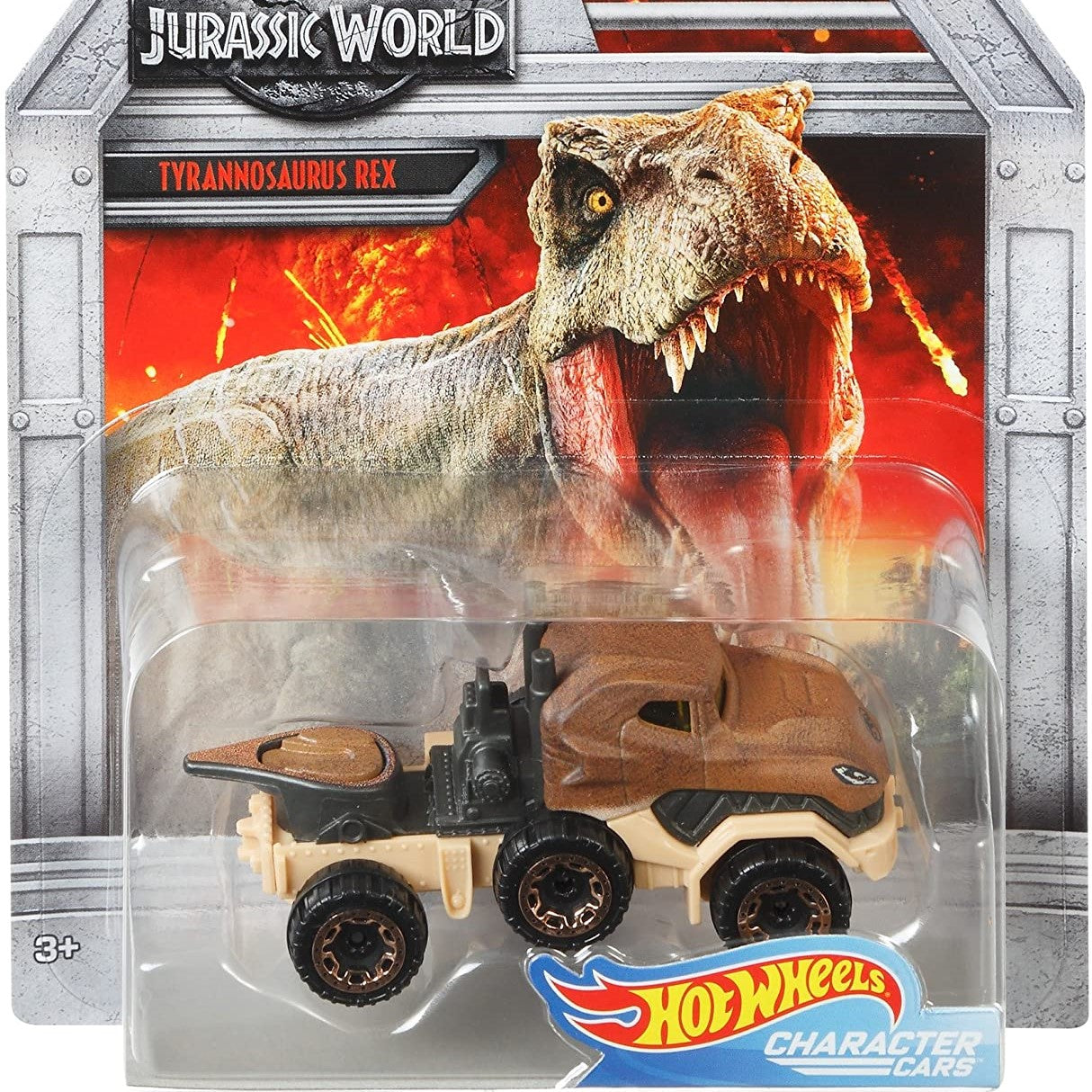 Hot Wheels Character Cars: Jurassic World T-Rex Tyrannosaurus Rex: 1:64 Scale