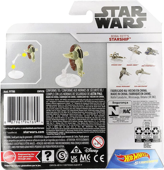 Hot Wheels Star Wars: Boba Fetts Starship: Slave I: 1:64 Scale Diecast w/ Stand