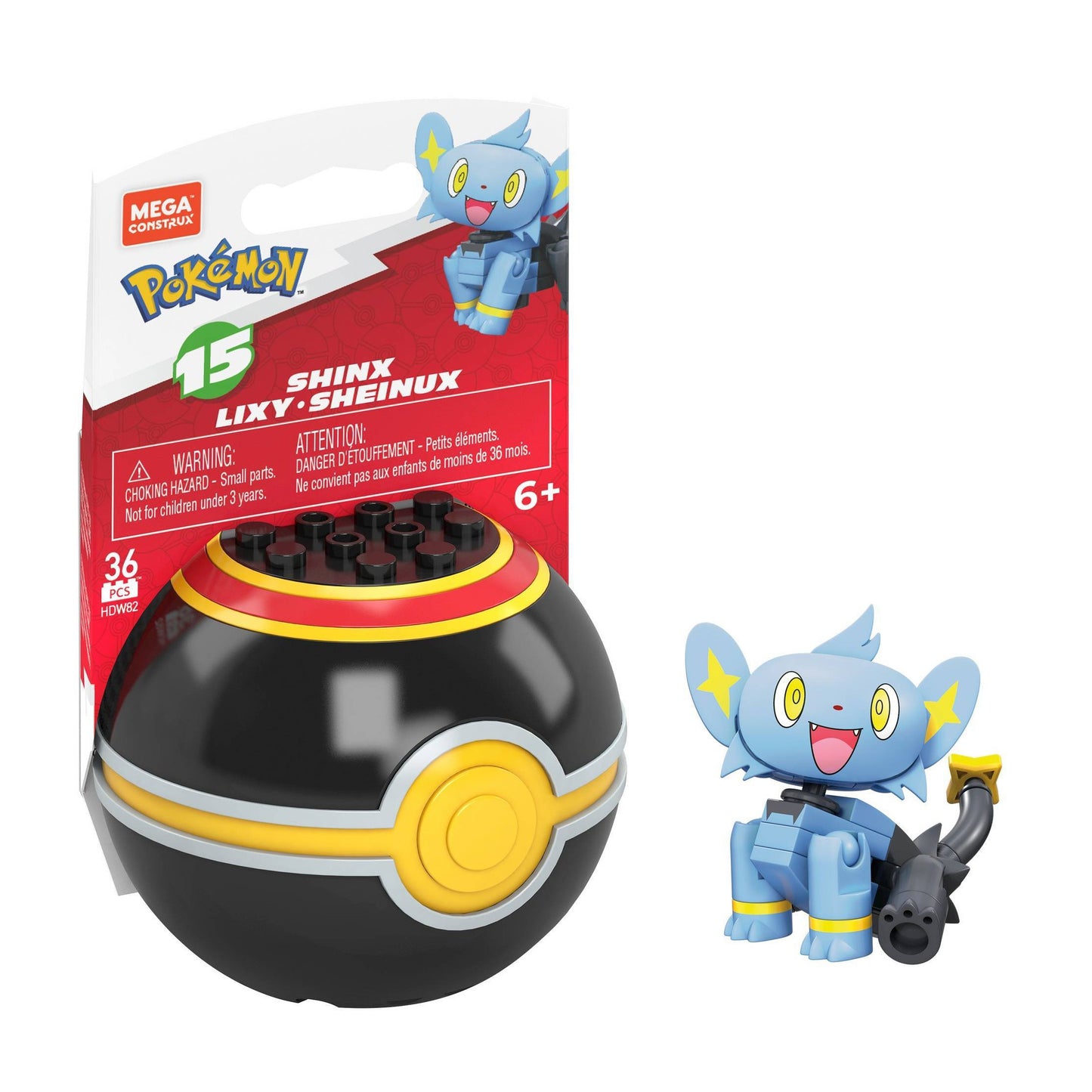 Pokemon Mega Construx: Shinx: Series 15 Pokeball Figure: 36pc.