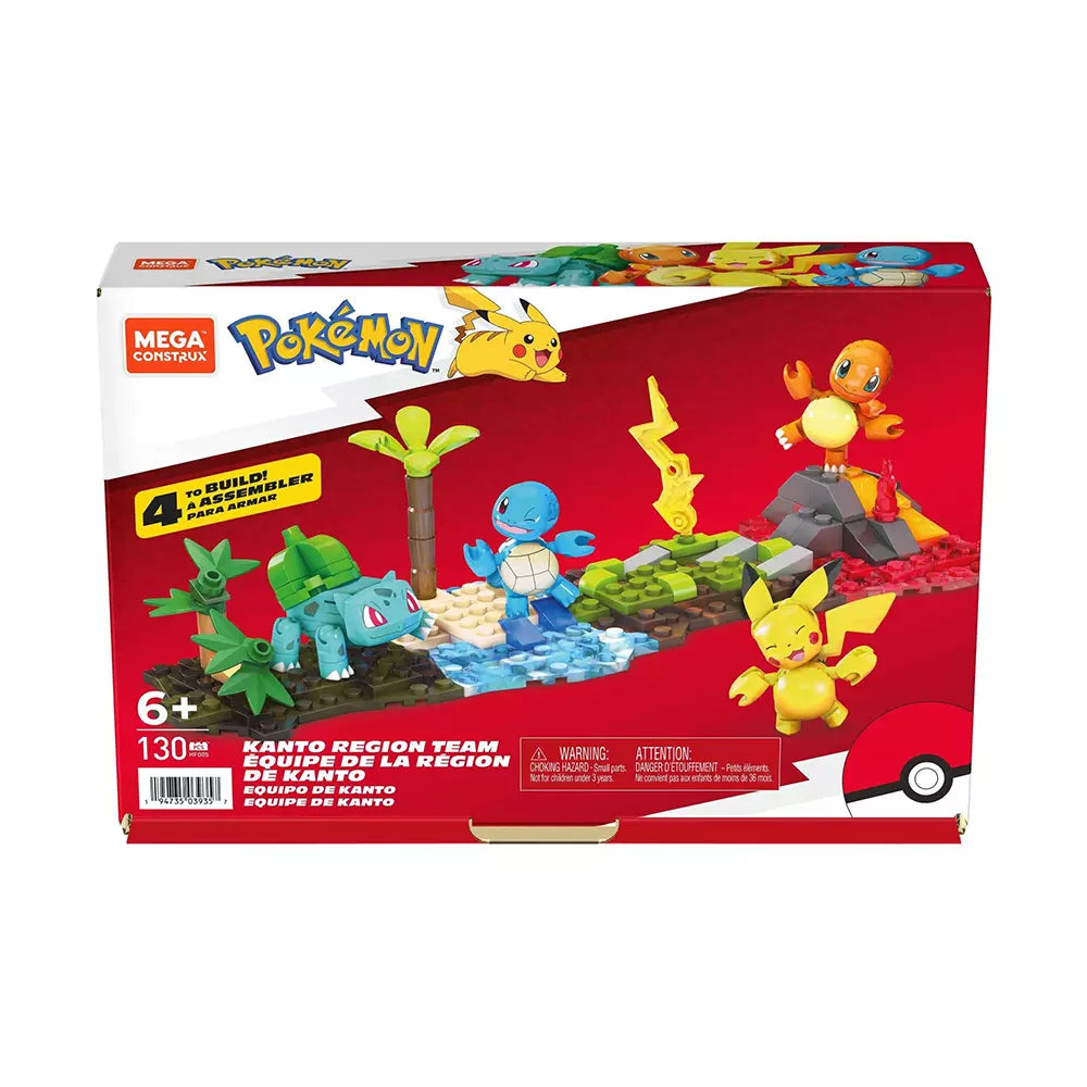 Pokemon Mega Construx Kanto Region Team Box Set Featuring the Original Starter Pokemon