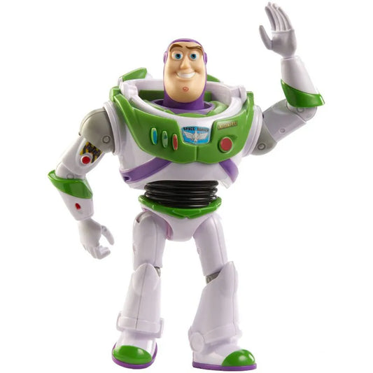 Disney Pixar Official Action Figure of Buzz Lightyear, 7 inches tall Posing outside of package