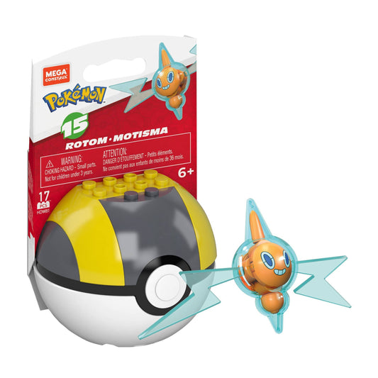 Pokemon Mega Construx: Rotom: Series 15 Pokeball Figure: 17pc.