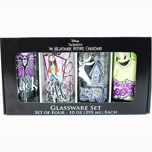 Tim Burton's Nightmare Before Christmas: 10oz Tumbler Glass Boxed Set of 4
