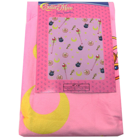 Sailor Moon Official Anime Throw Blanket: 60in x 46in Luna Pattern
