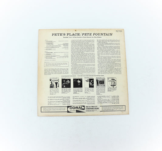 Vintage 12-in Vinyl Record Pete Fountain Pete's Place Coral Print Back View