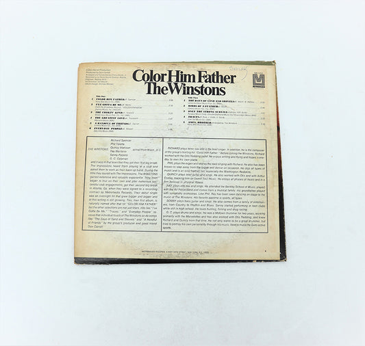 Vintage 12-in Vinyl Record The Winstons Color Him Father Metro Media Print Back View